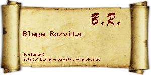 Blaga Rozvita névjegykártya